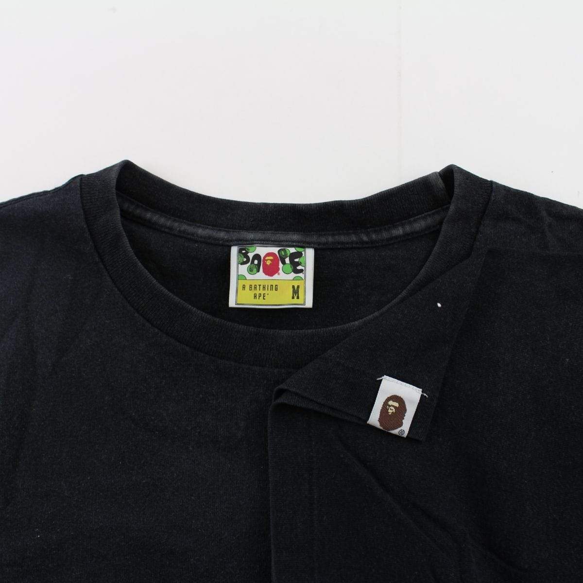 Bape Red Camo Side College Logo Tee Black - SaruGeneral