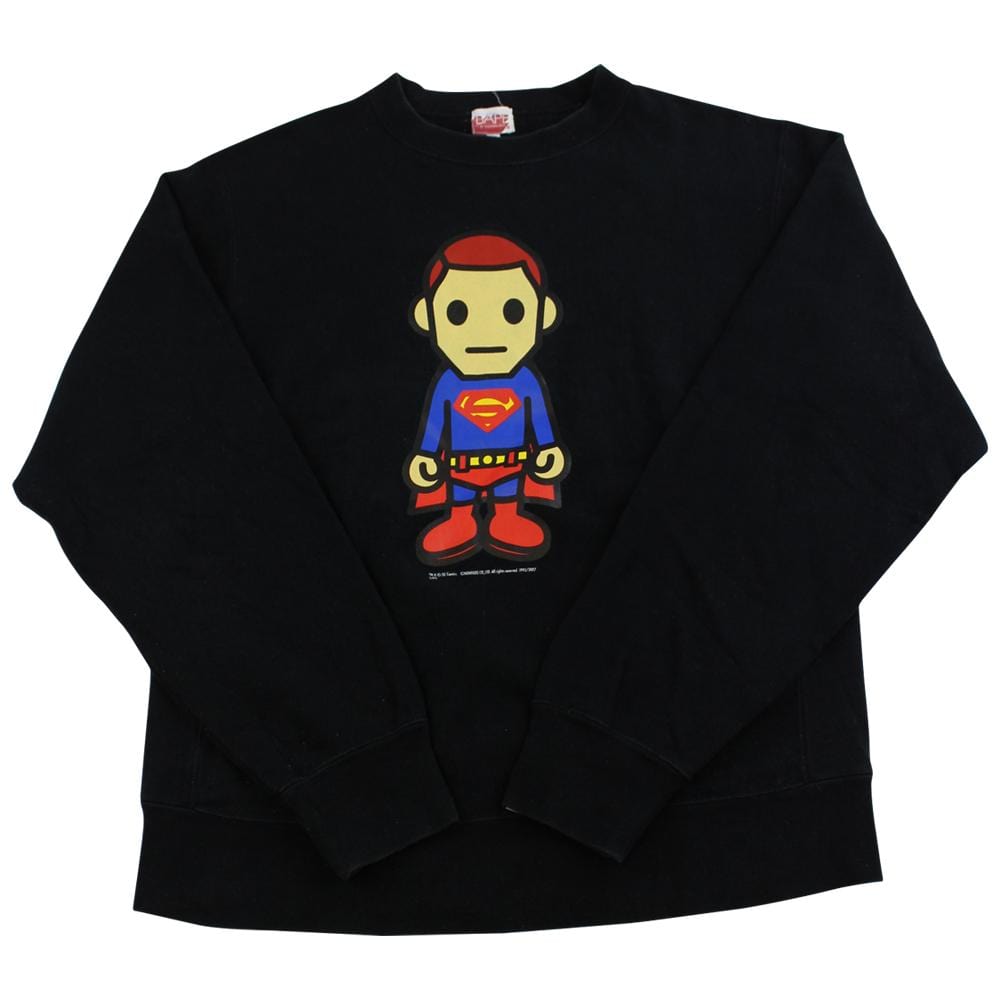 bape x dc comics superman crewneck black - SaruGeneral