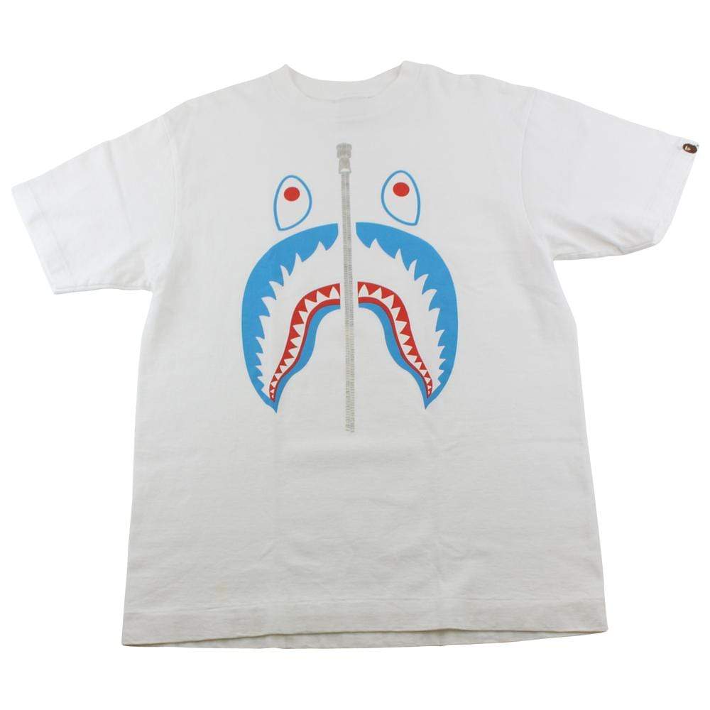 Bape Blue Face Shark Tee White - SaruGeneral