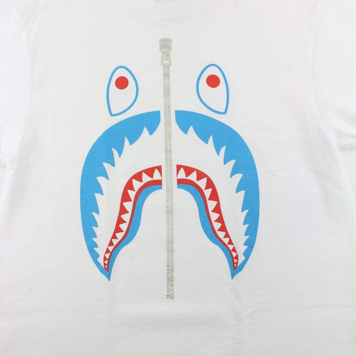Bape Blue Face Shark Tee White - SaruGeneral