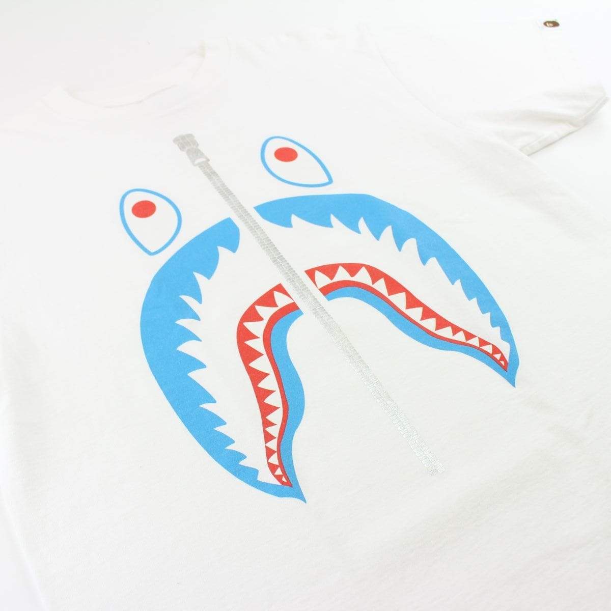 Bape Blue Face Shark Tee White - SaruGeneral
