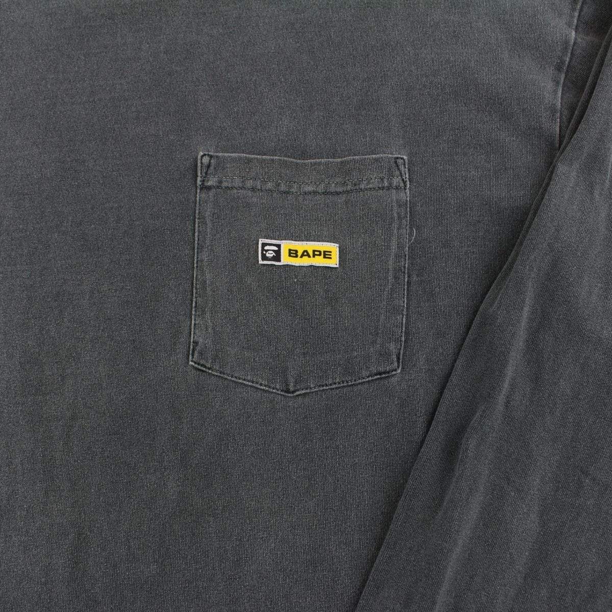 Bape Repeat Logo Pocket LS charcoal black - SaruGeneral