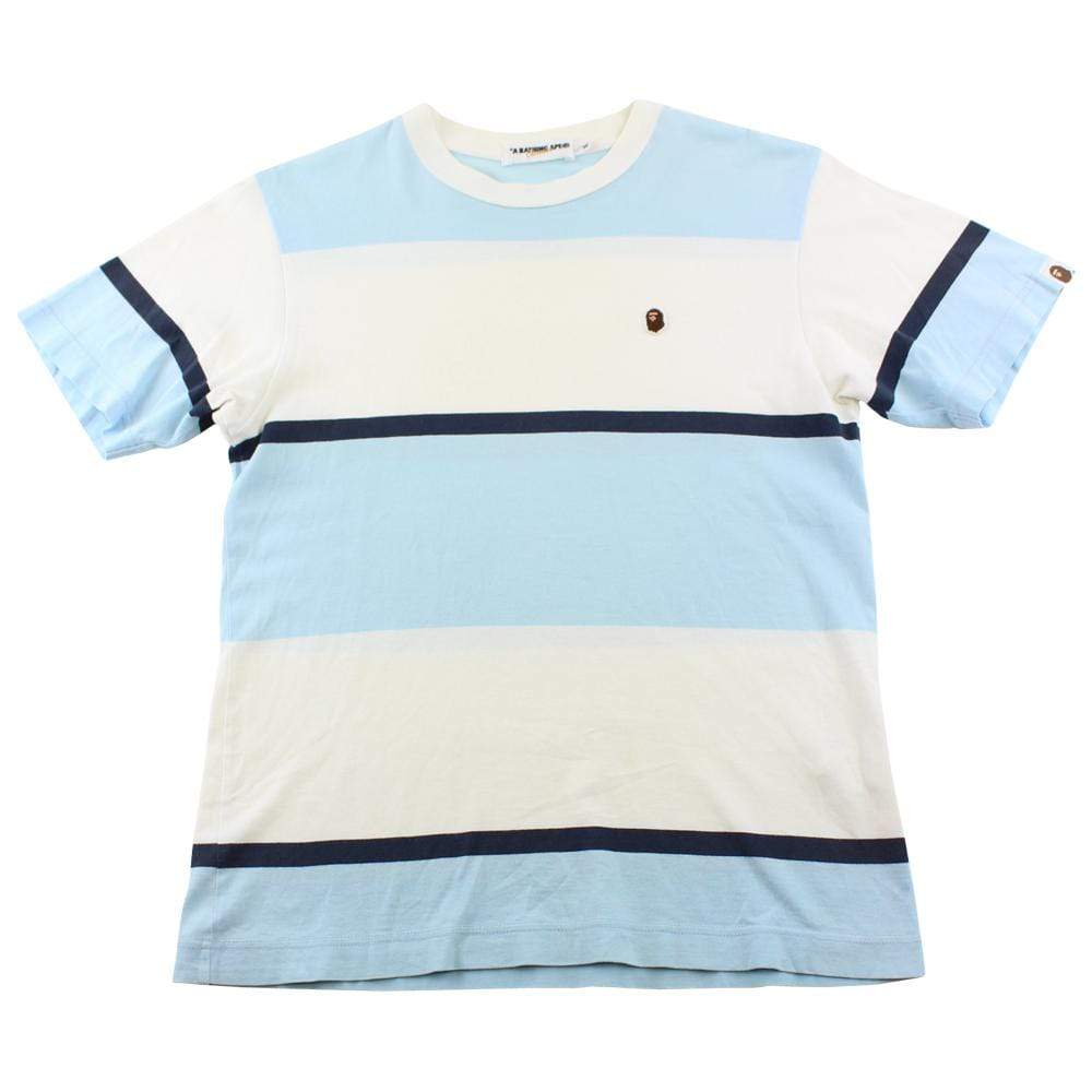 Bape Blue & White Stripe Tee - SaruGeneral