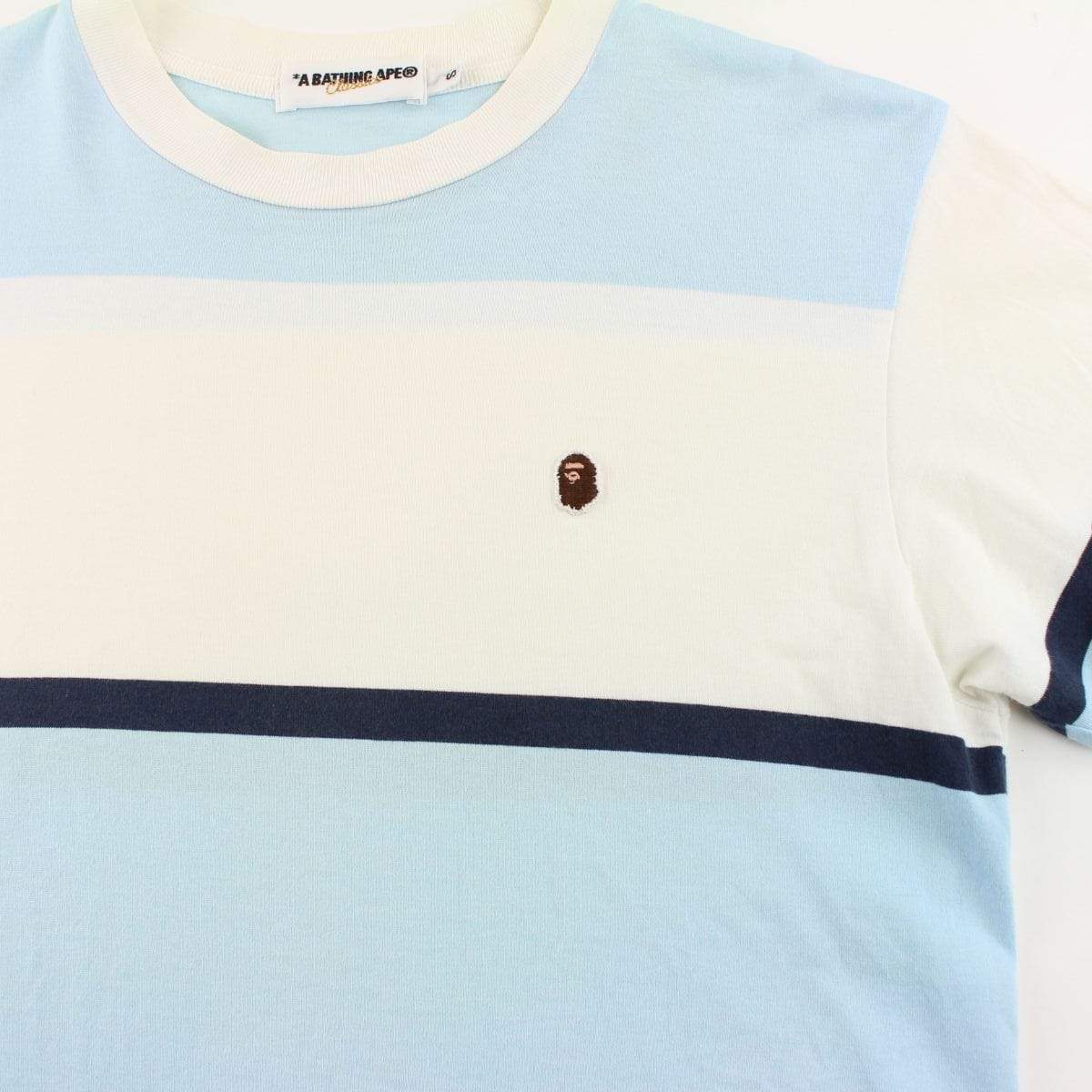 Bape Blue & White Stripe Tee - SaruGeneral