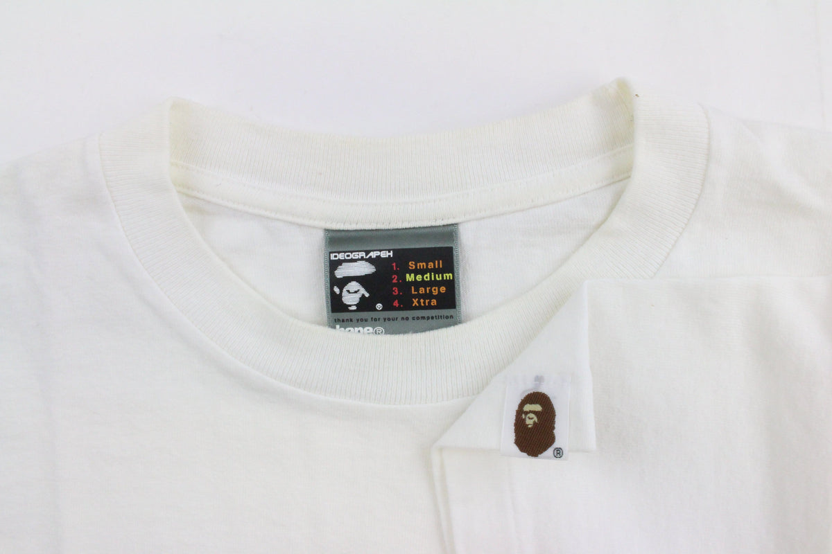 Bape Green Blue Gradient Busy Works Tee White - SaruGeneral