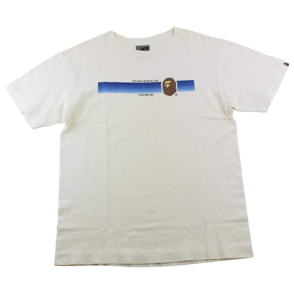 Bape A.S.N.K.A Blue Gradient Box Tee White - SaruGeneral