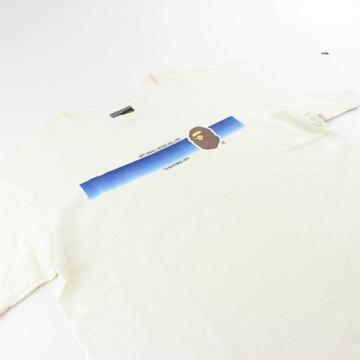 Bape A.S.N.K.A Blue Gradient Box Tee White - SaruGeneral