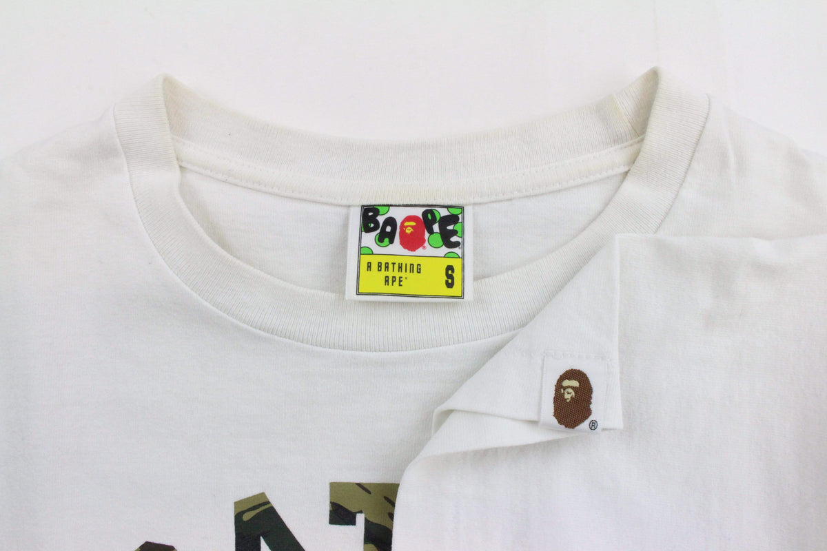 Bape Woodland College Logo Tee White - SaruGeneral