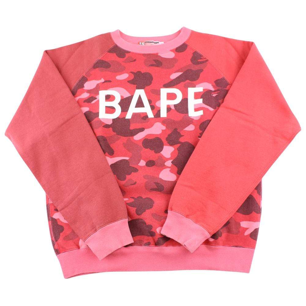 Bape Red Camo Text Crewneck - SaruGeneral