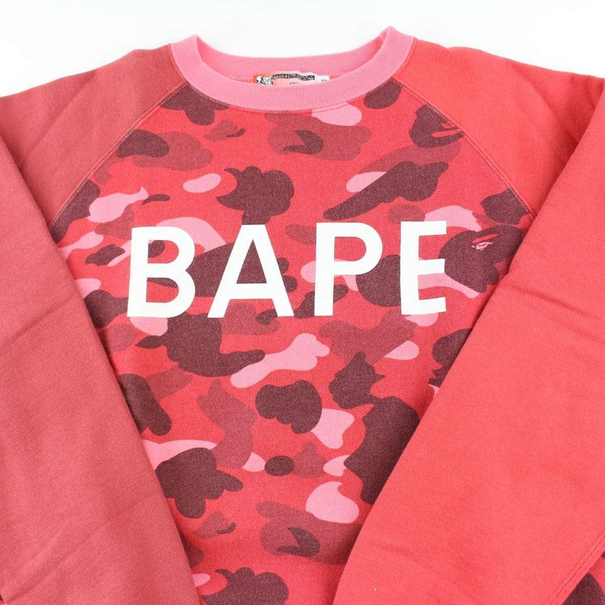 Bape Red Camo Text Crewneck - SaruGeneral