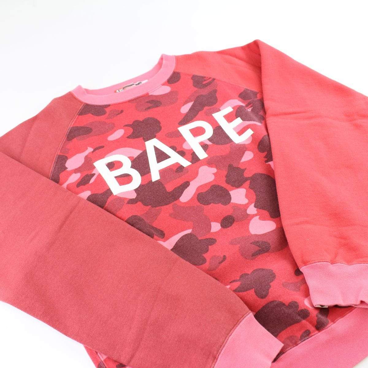 Bape Red Camo Text Crewneck - SaruGeneral