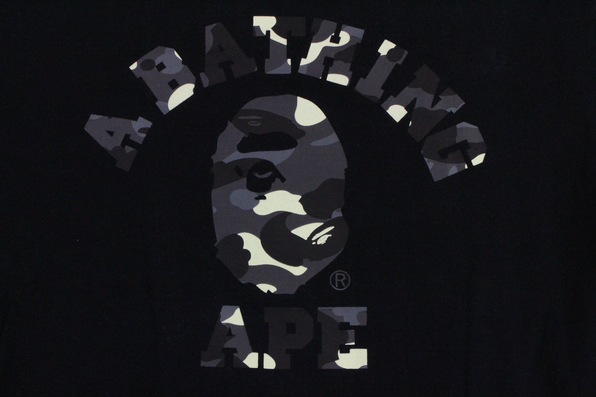 Bape glow in the dark black City Camo College Logo Tee Black - SaruGeneral