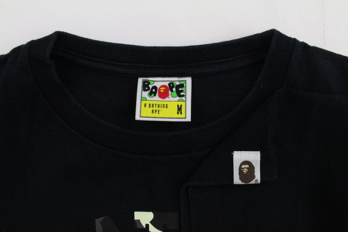 Bape glow in the dark black City Camo College Logo Tee Black - SaruGeneral