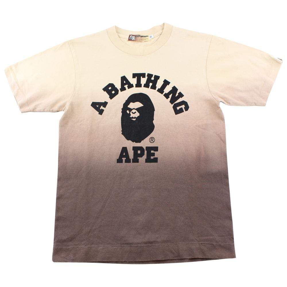 Bape College Logo Gradient Tee tan - SaruGeneral