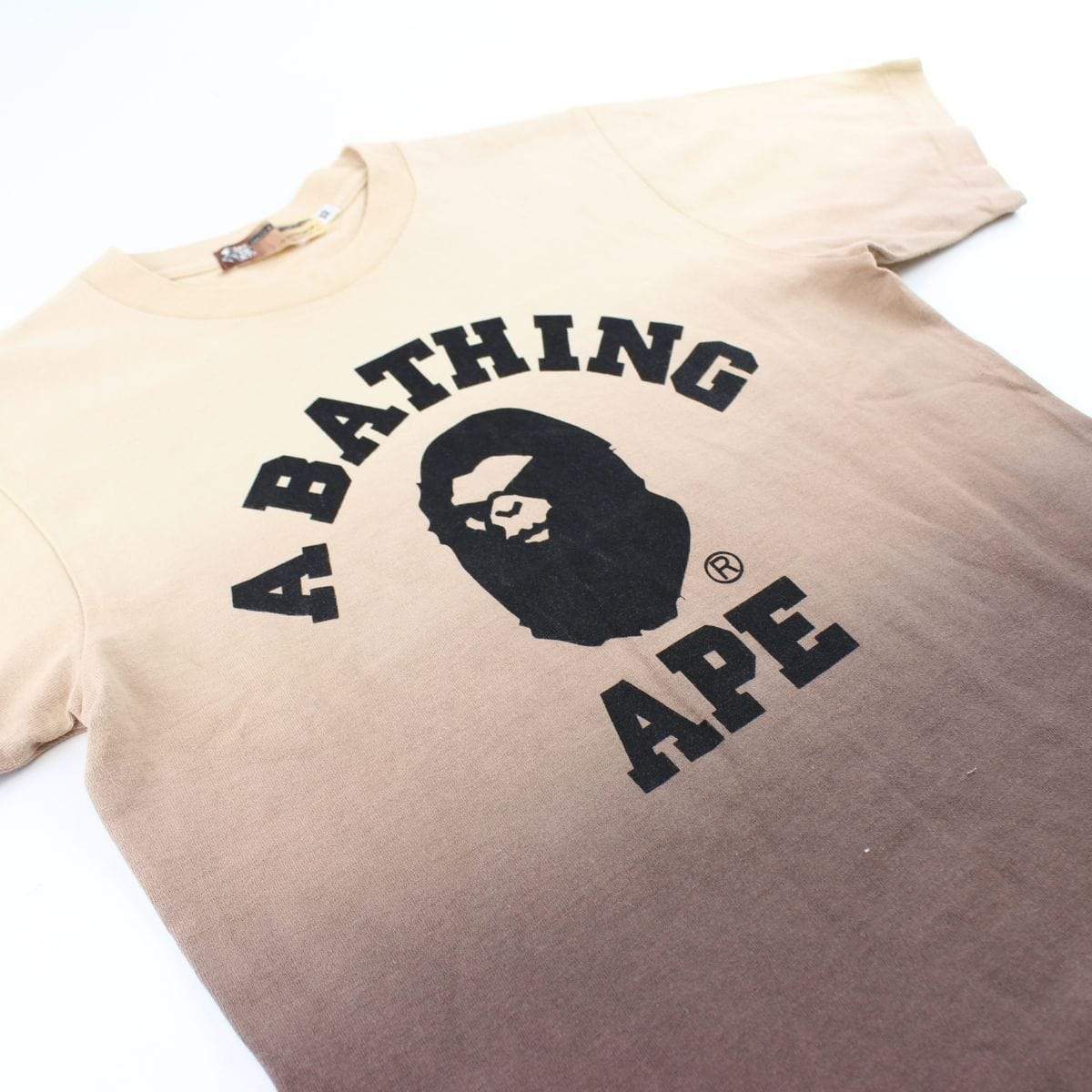 Bape College Logo Gradient Tee tan - SaruGeneral