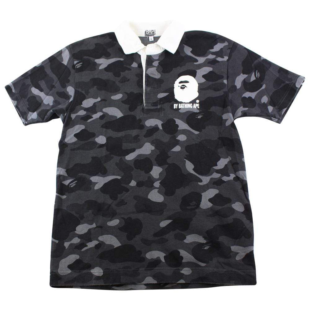 Bape Black Camo Big Ape Rugby Polo - SaruGeneral