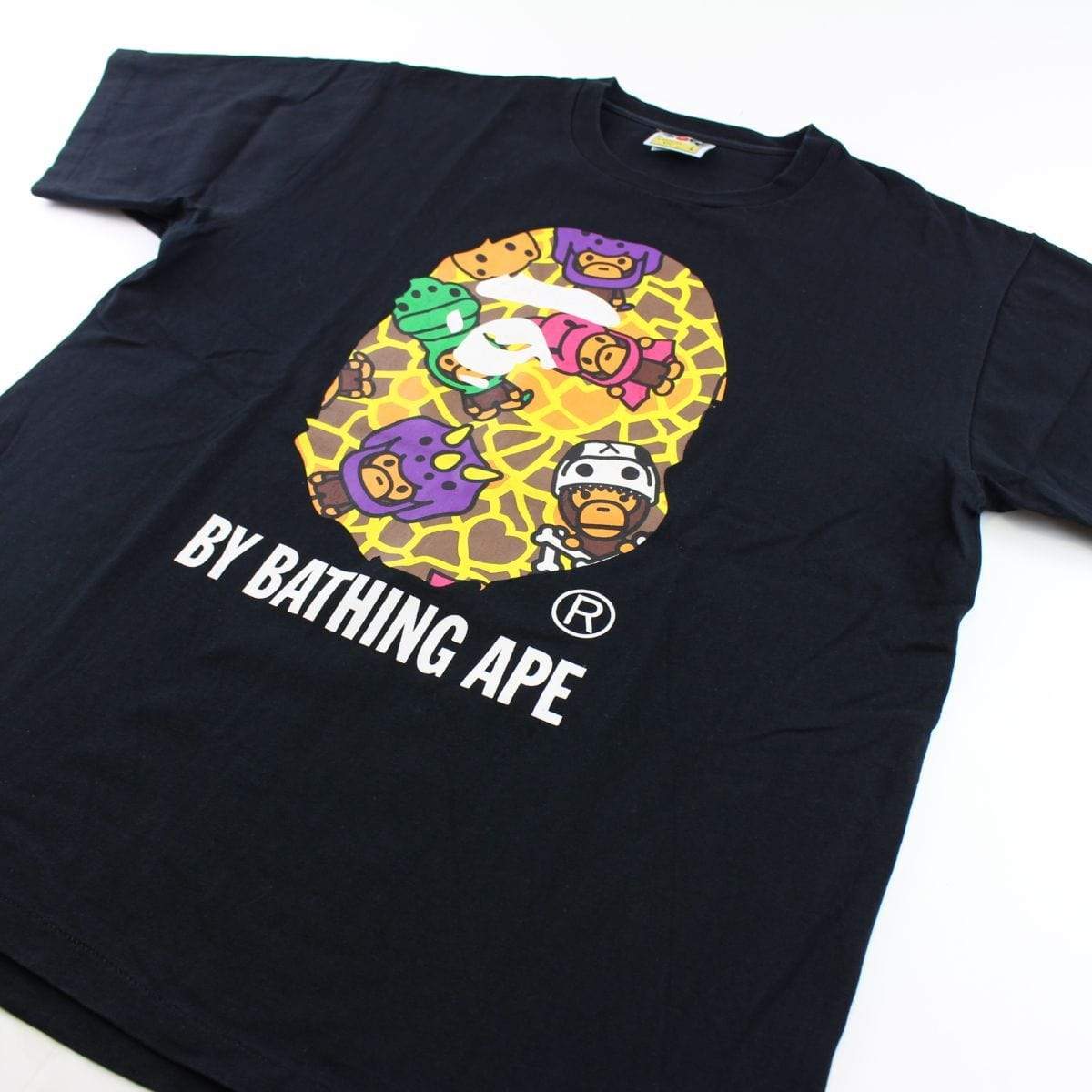 Bape Baby Milo Dinosaur Big Ape Logo tee Black - SaruGeneral