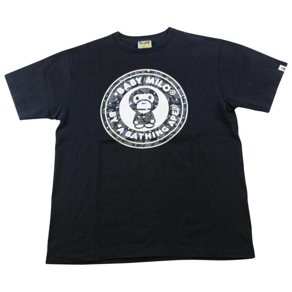Bape Space Camo Baby Milo Circle Logo tee Black - SaruGeneral