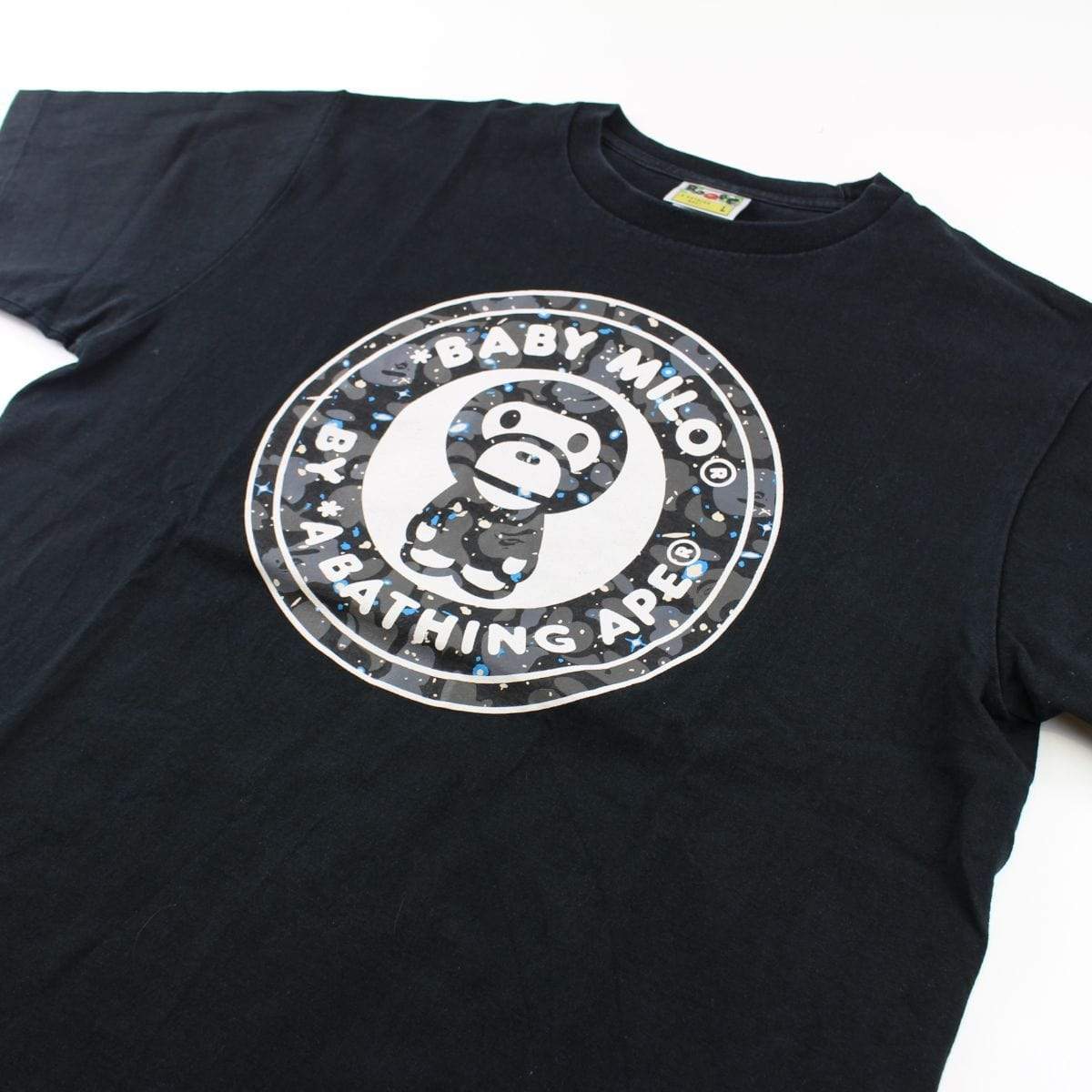 Bape Space Camo Baby Milo Circle Logo tee Black - SaruGeneral