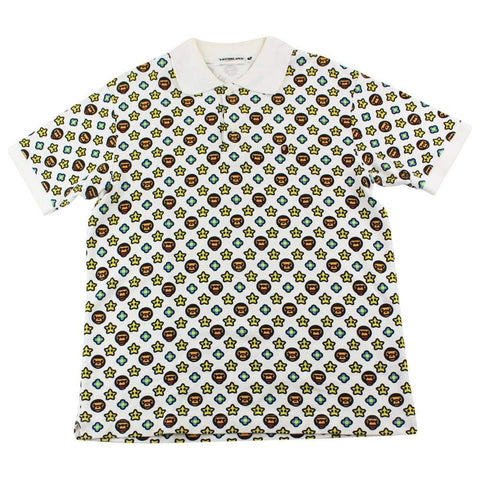 Bape Baby Milo Star Monogram Polo Shirt White