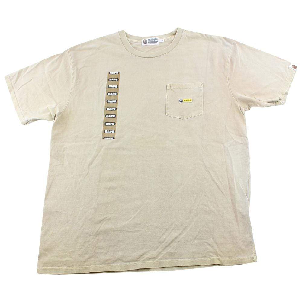 Bape Repeat Logo Pocket Tee Beige - SaruGeneral