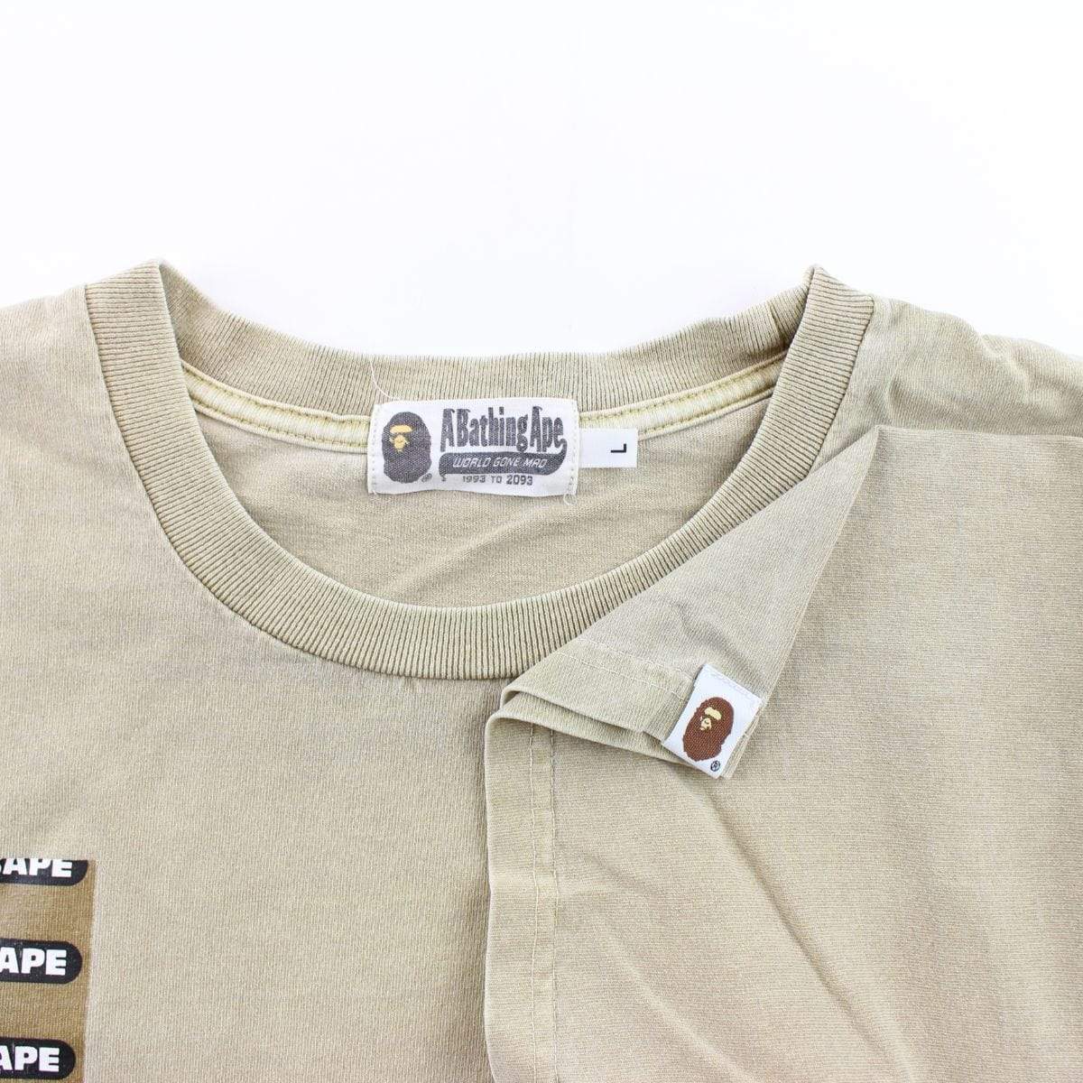 Bape Repeat Logo Pocket Tee Beige - SaruGeneral