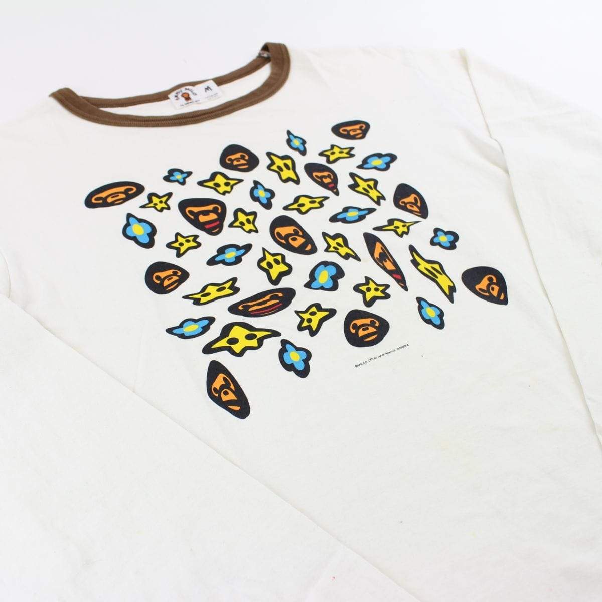 Bape Baby Milo Distorted Pattern LS White - SaruGeneral