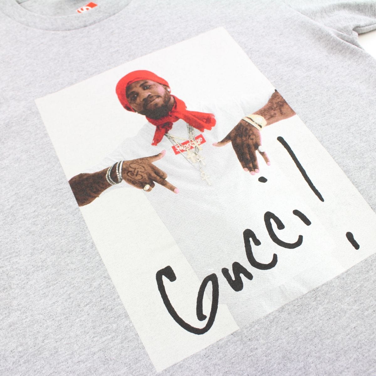 supreme x Gucci mane photo tee grey 2016 - SaruGeneral
