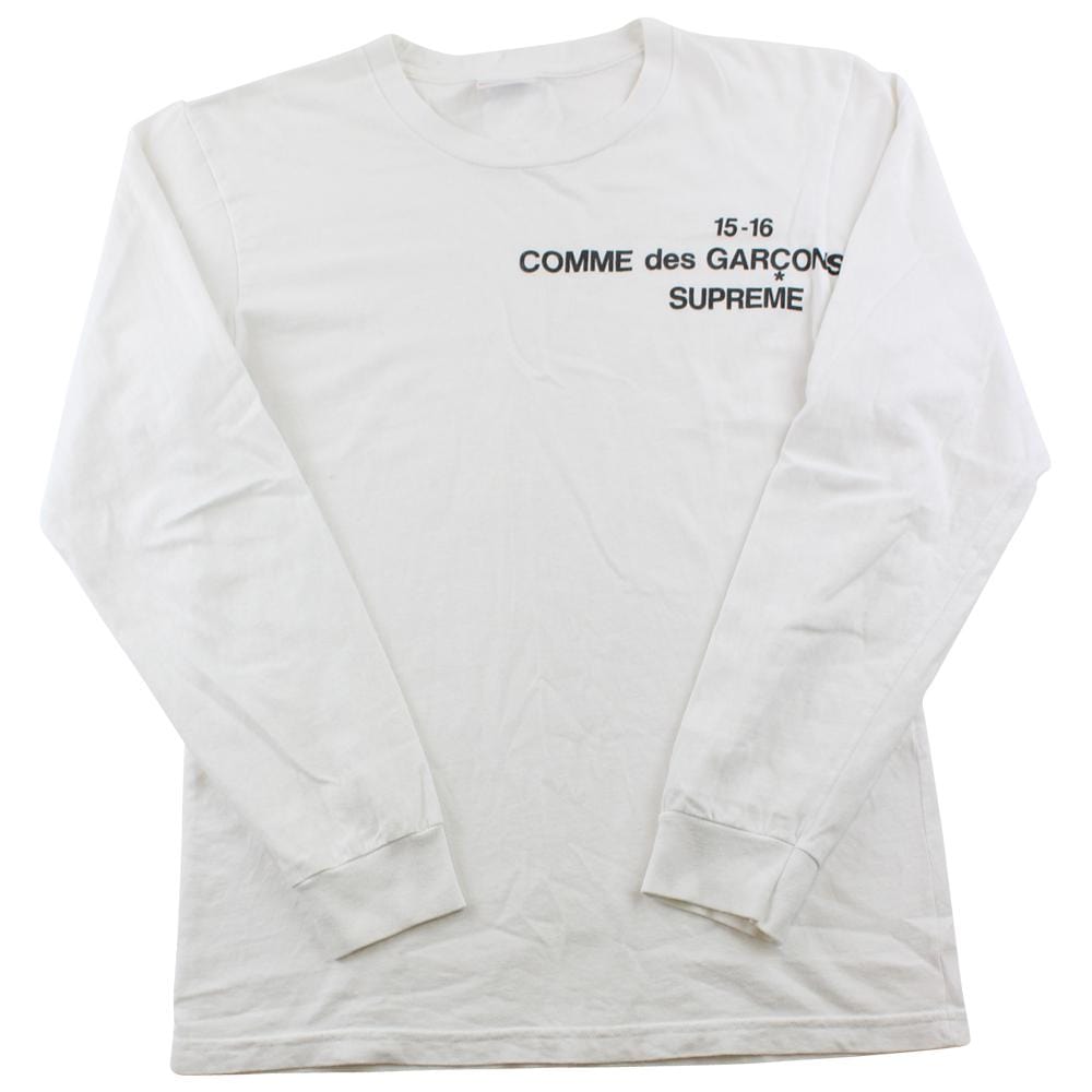Supreme x CDG Logo LS White - SaruGeneral