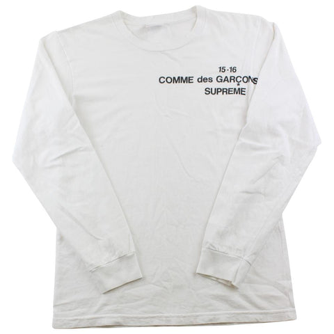 Supreme x CDG Logo LS White