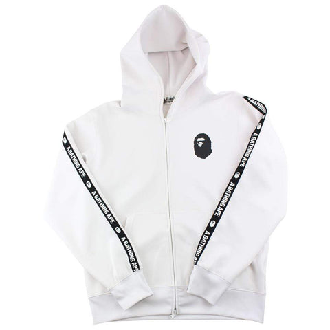 Sweat à capuche zippé Bape Black Ape Logo Blanc