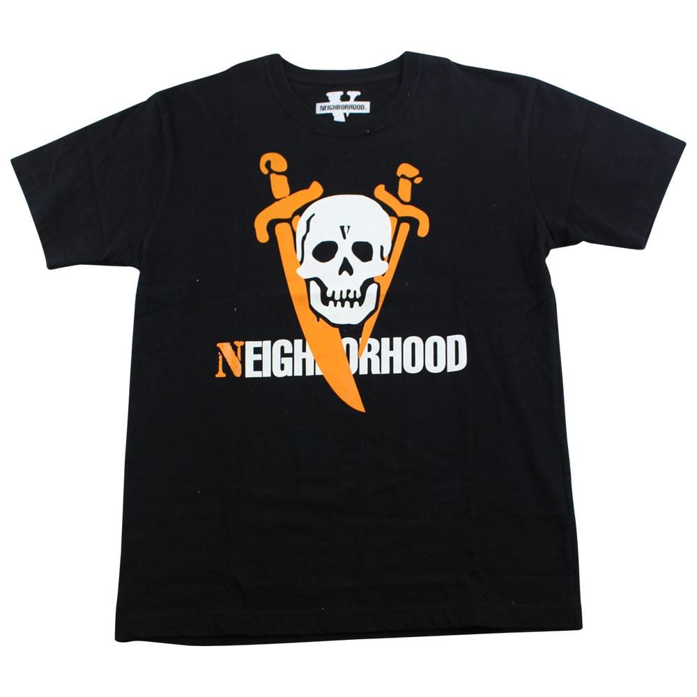 Vlone x neighborhood Skull Logo Tee Black - SaruGeneral