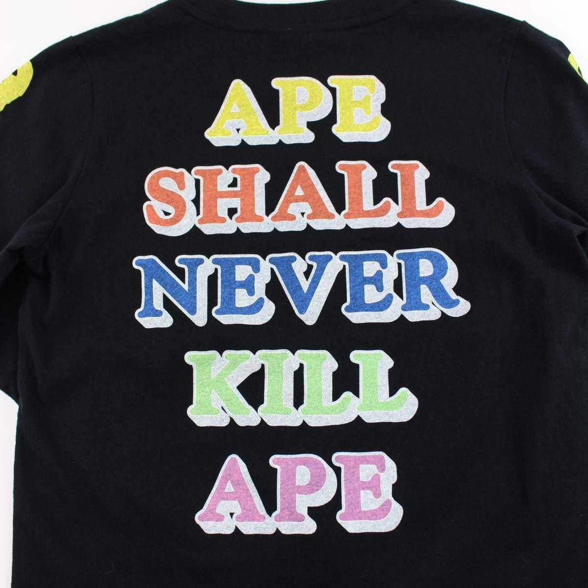 Bape Big Ape Sleeve A.S.N.K.A LS Black - SaruGeneral
