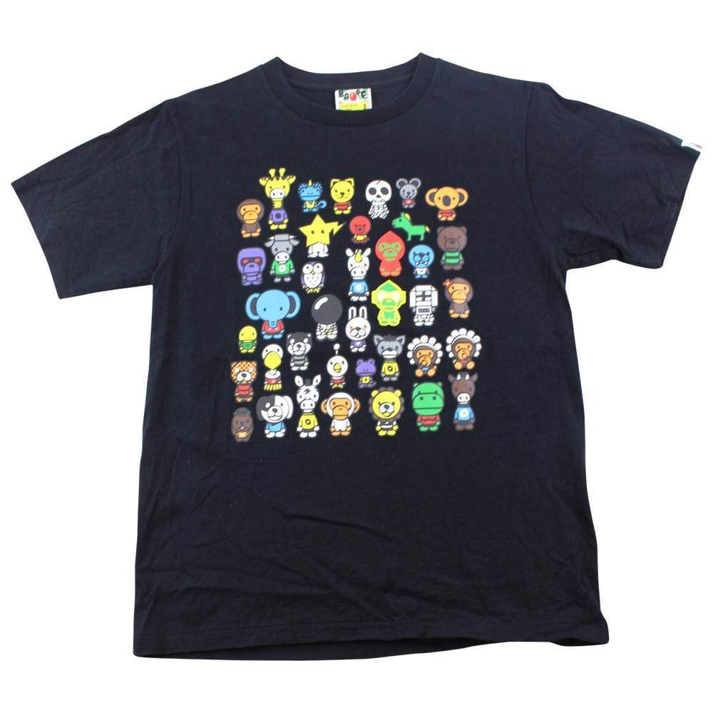 Bape Baby Milo Animal Figures Tee Black - SaruGeneral