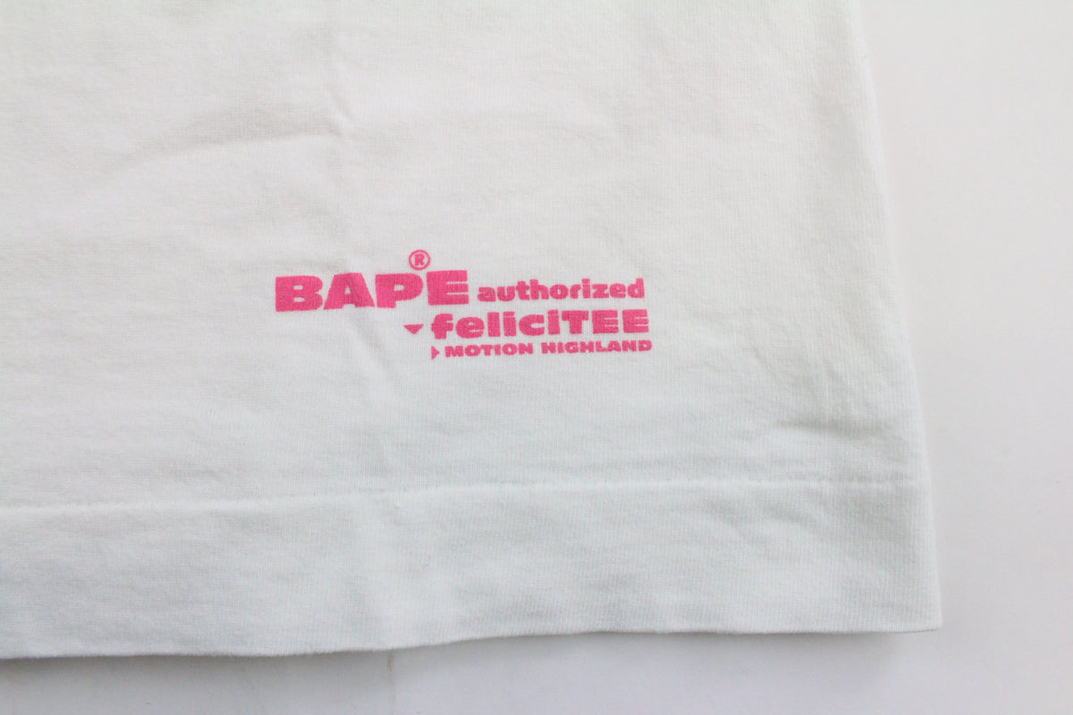 Bape Pink & Green 88 Tee White - SaruGeneral