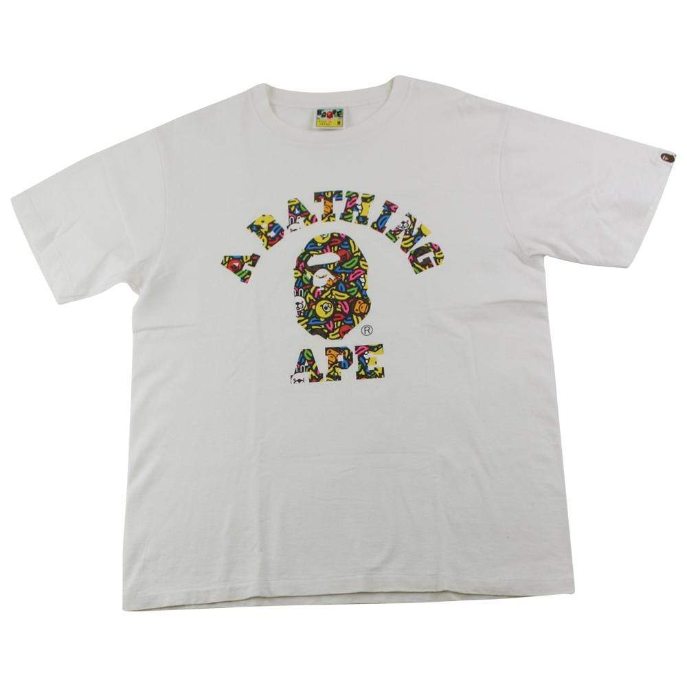 Bape Baby Milo Banana Camo College Logo Tee White - SaruGeneral