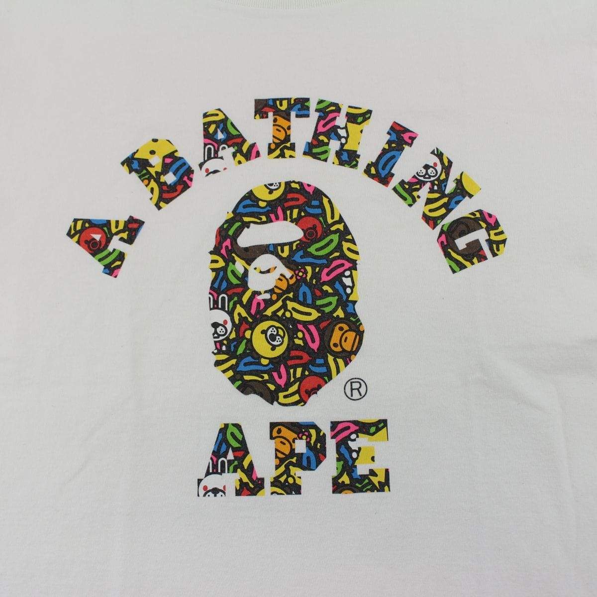 Bape Baby Milo Banana Camo College Logo Tee White - SaruGeneral