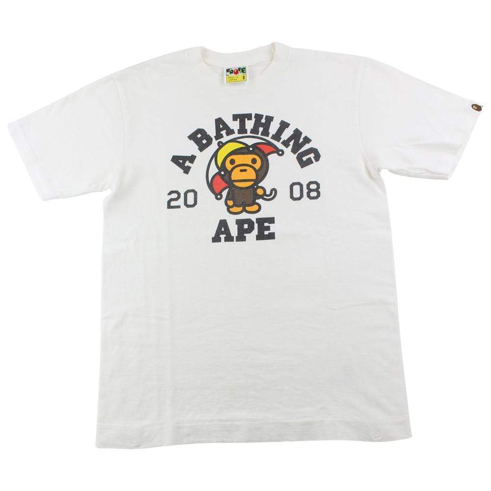 Bape Baby Milo Umbrella college Tee White - SaruGeneral