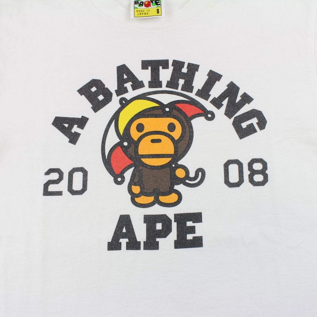 Bape Baby Milo Umbrella college Tee White - SaruGeneral