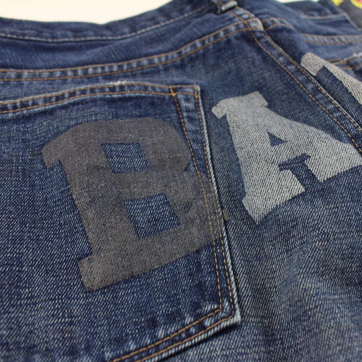 Bape Text Denim Jeans - SaruGeneral