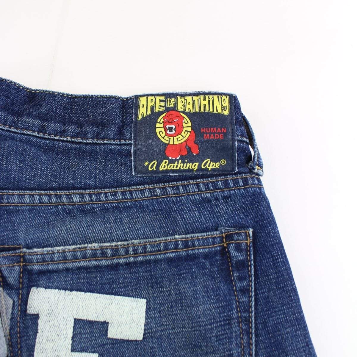 Bape Text Denim Jeans - SaruGeneral