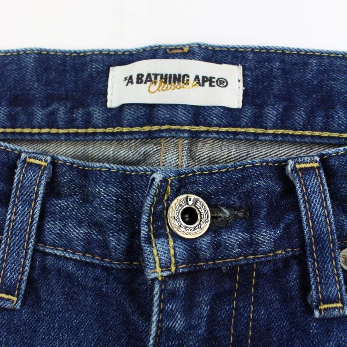 Bape Text Denim Jeans - SaruGeneral