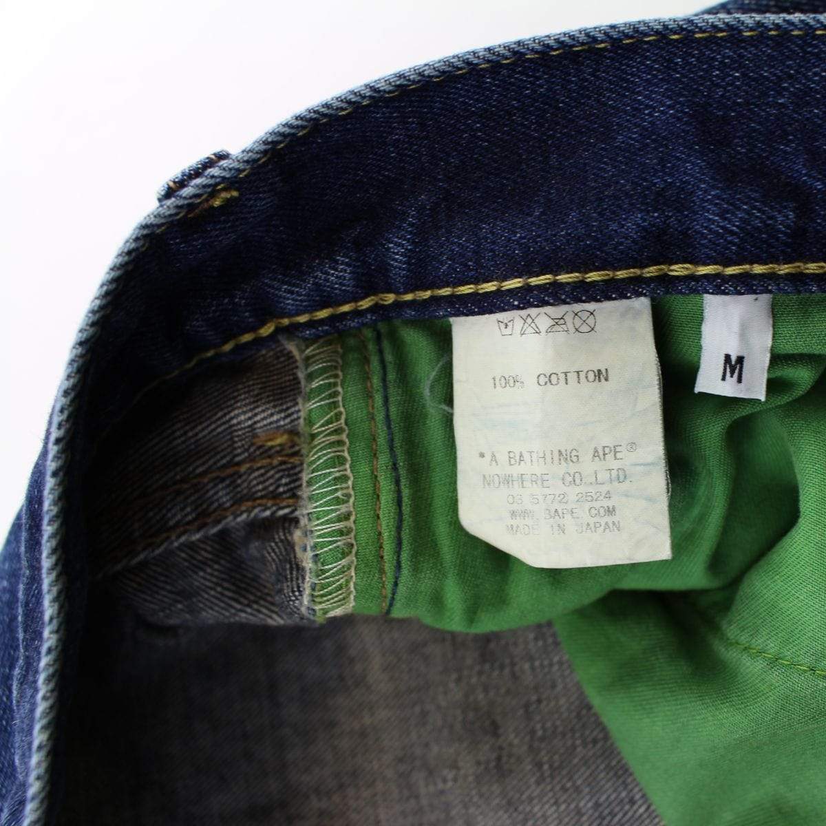 Bape Text Denim Jeans - SaruGeneral