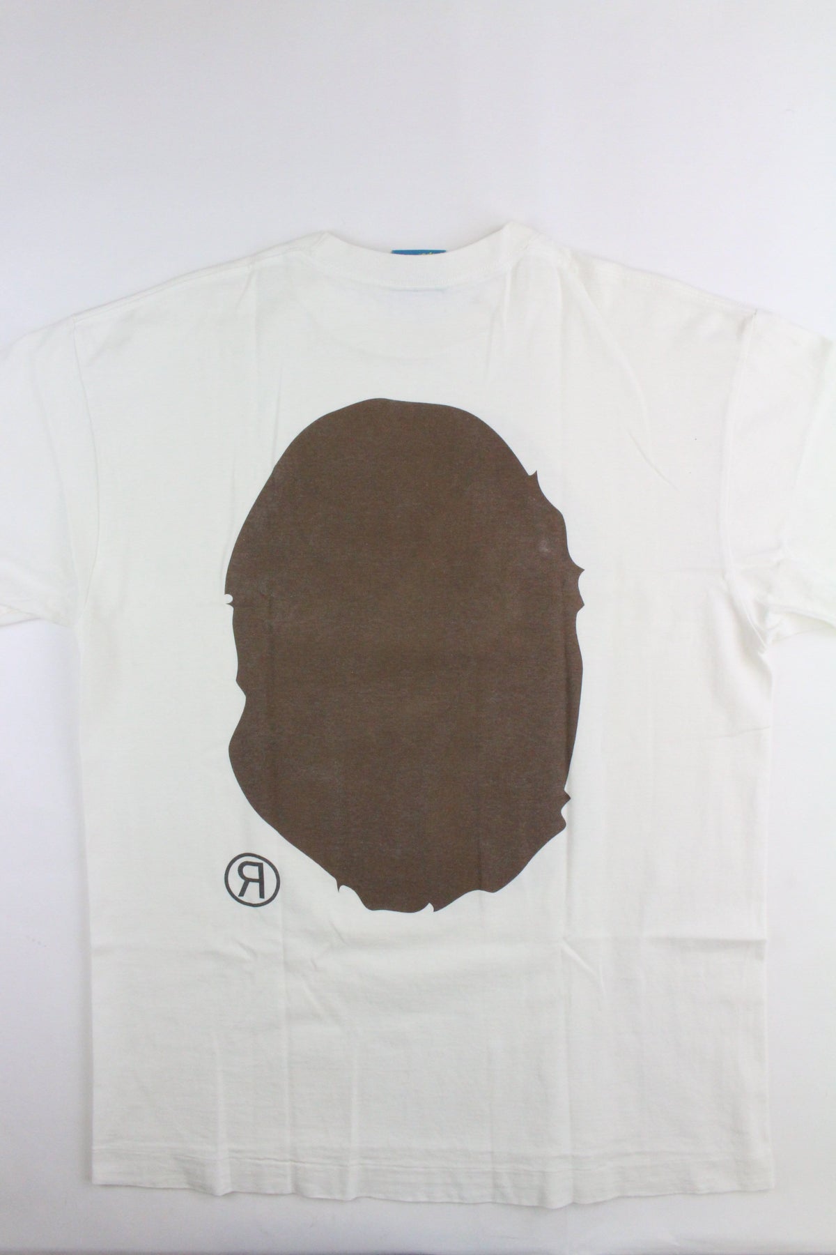 Bape Brown Angry face Big Ape Logo Tee White - SaruGeneral