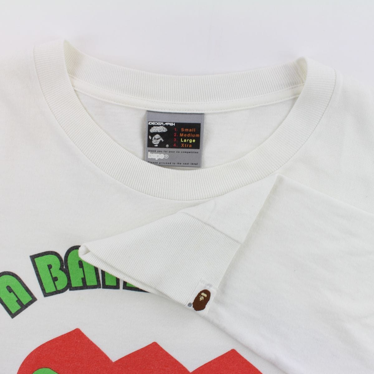 bape three green red milo ls white - SaruGeneral