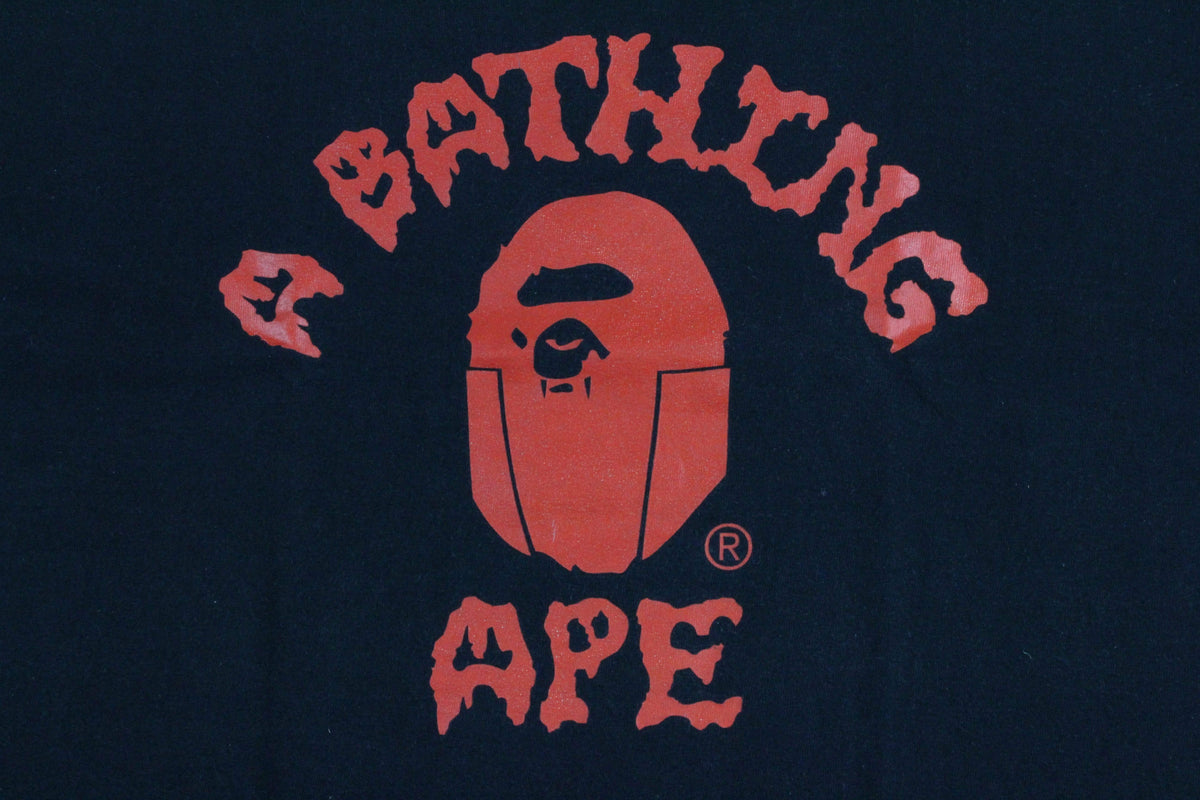 Bape Red Dracula College Logo Tee Black - SaruGeneral