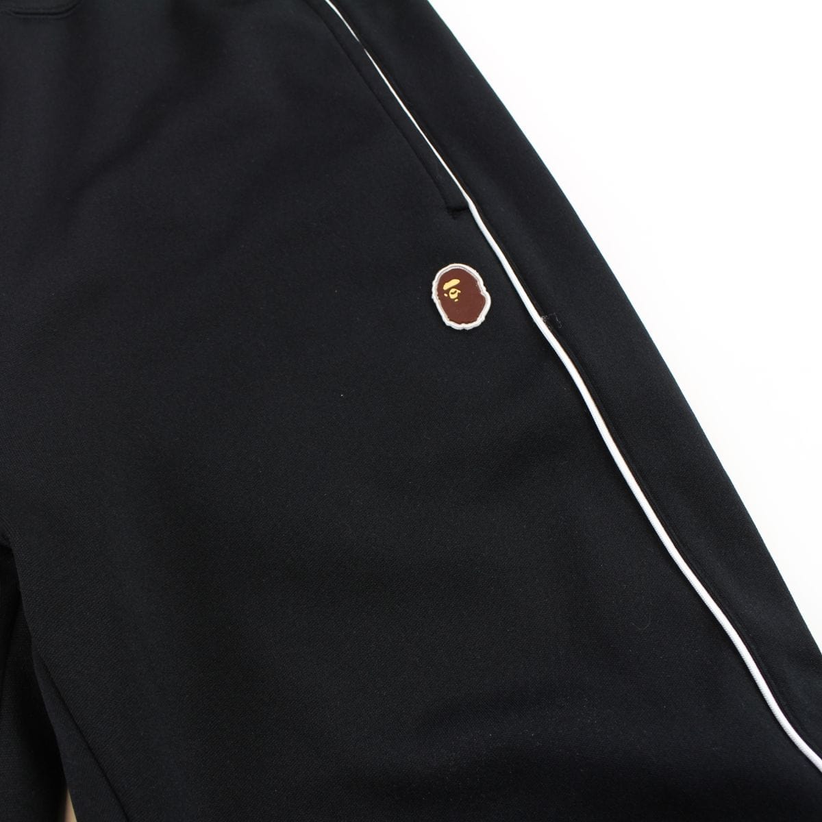 Bape point Head Logo Side Stripe Joggers Black - SaruGeneral