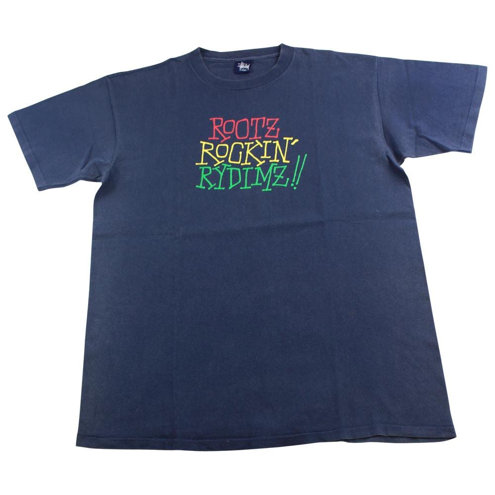 stussy rootz rockin rydimz tee black - SaruGeneral