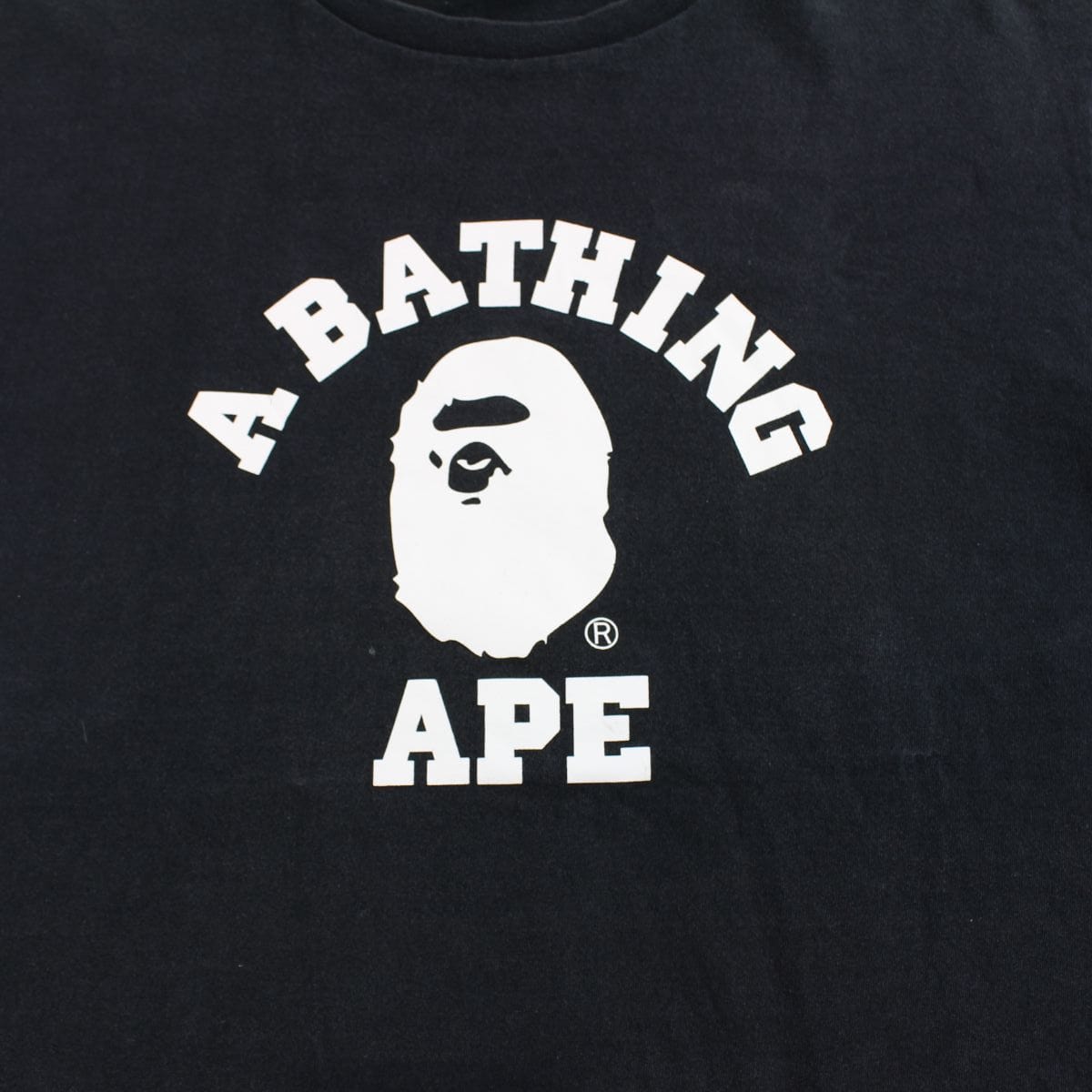 Bape White College Logo Tee Black - SaruGeneral