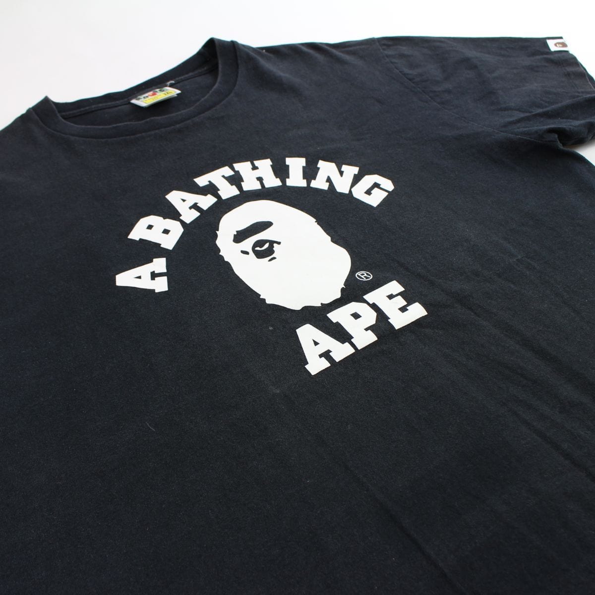 Bape White College Logo Tee Black - SaruGeneral